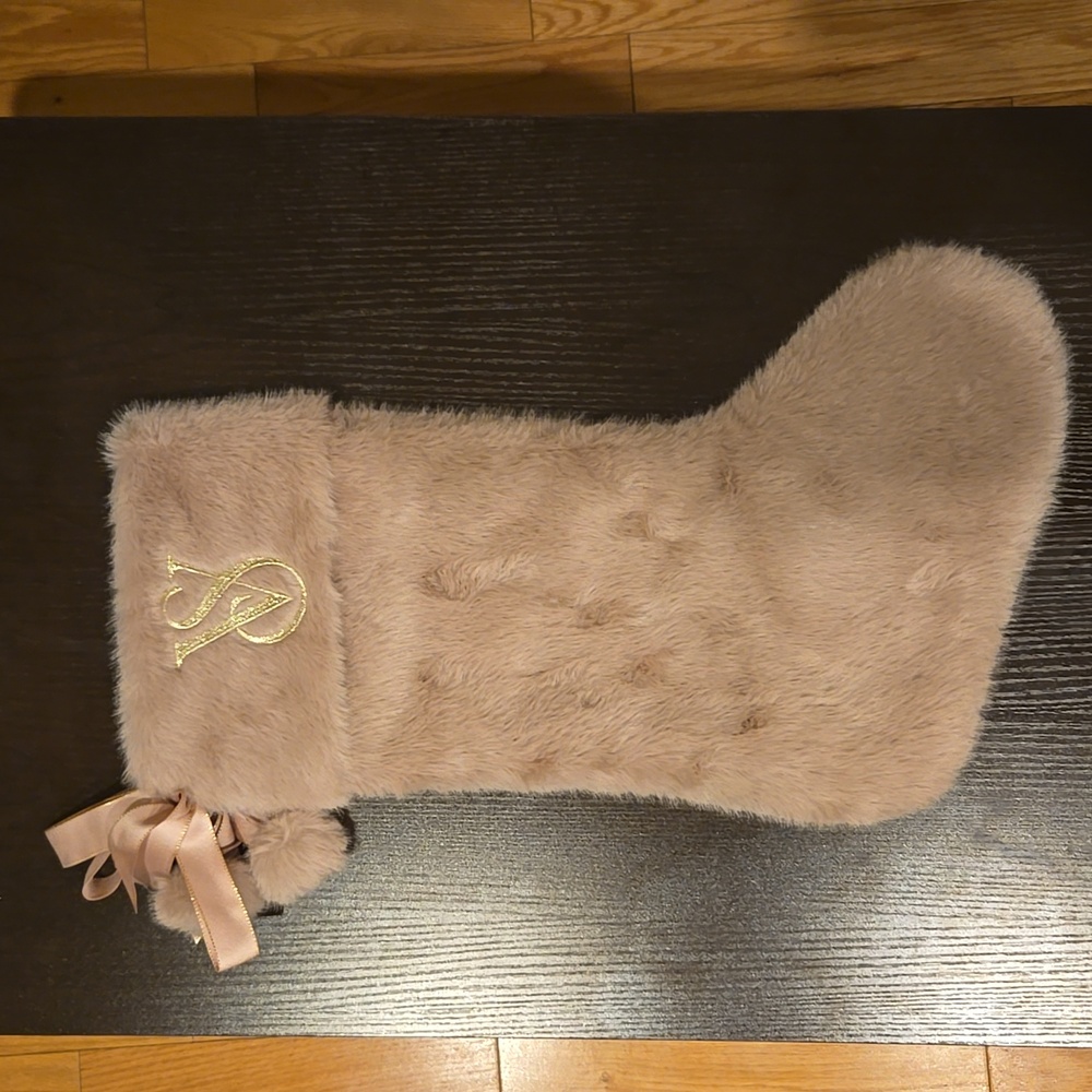 Victoria Secret Blush faux fur Christmas Stocking